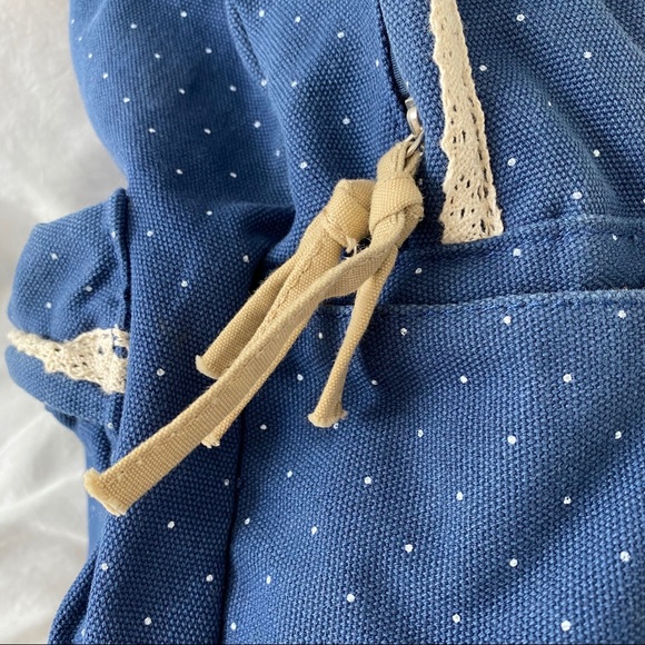 Printed Polka-dot Canvas Backpack - Picture 5 of 9